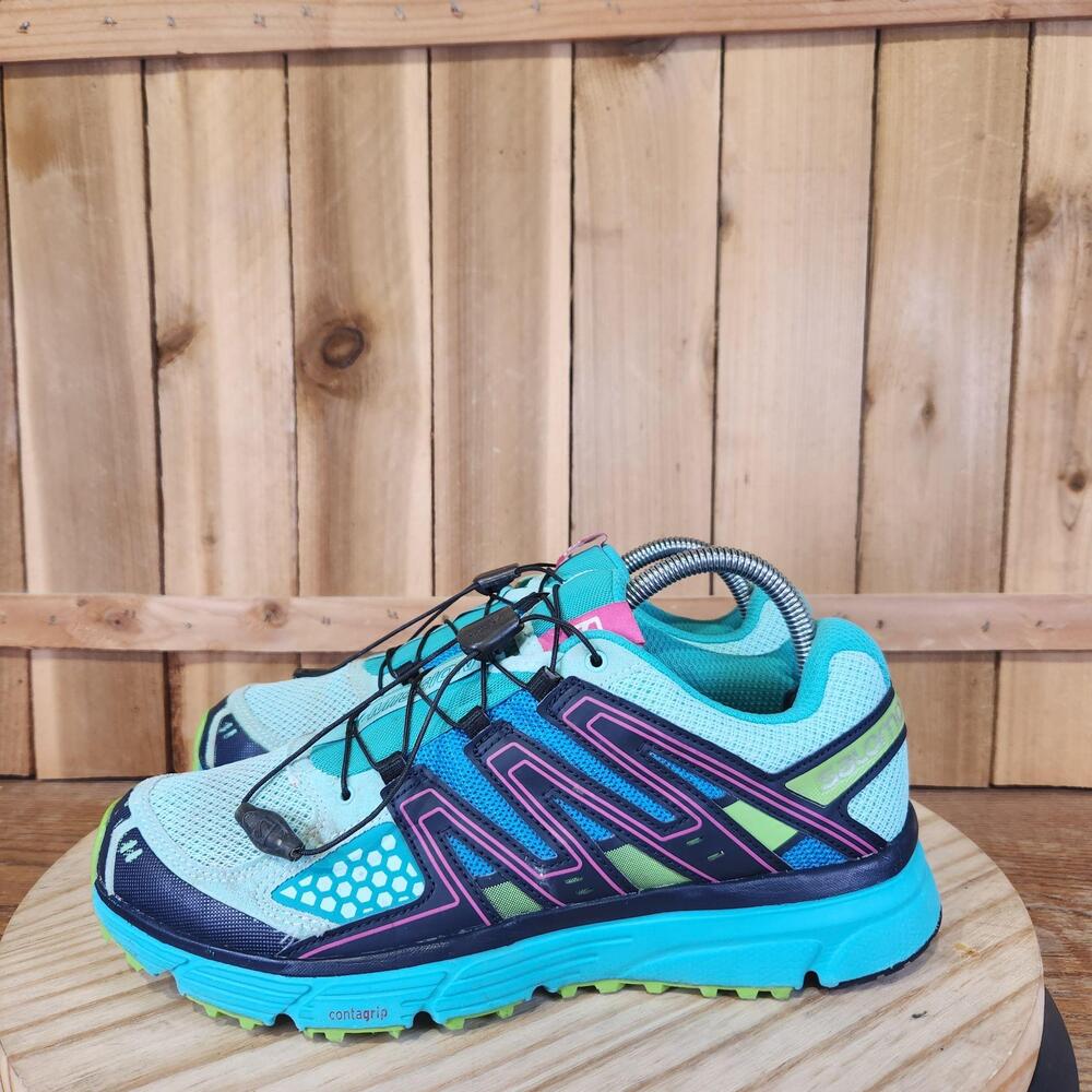 Salomon X-Mission 3 Shoes Womens 9 Blue Mesh Trail Running Sneakers Athletic